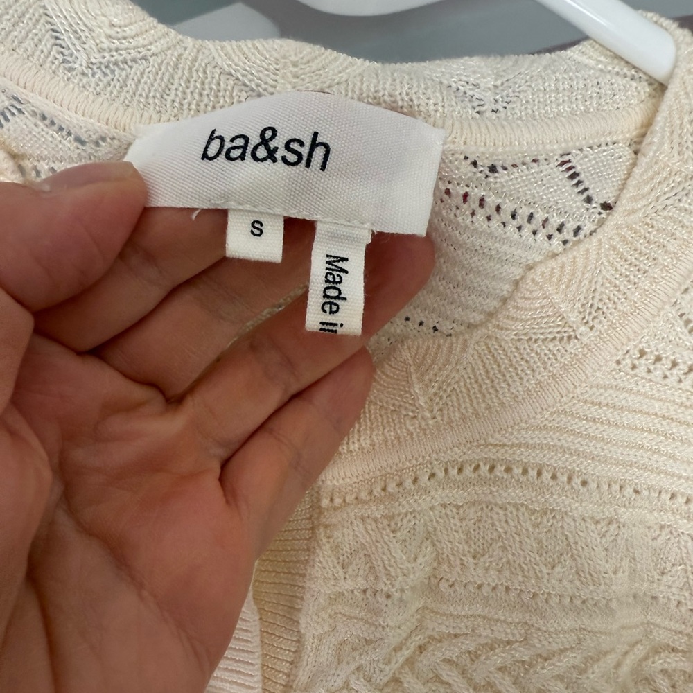 Ba&sh Ivory Textured Knit Top